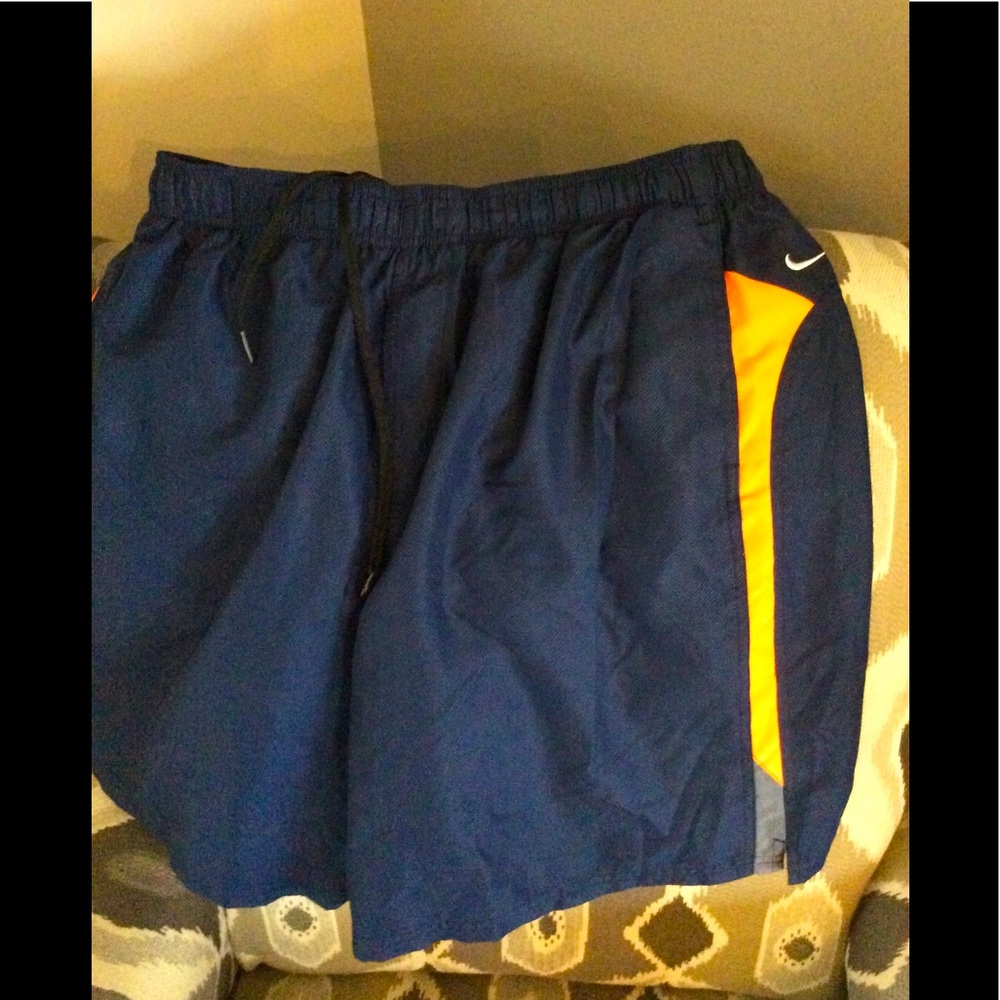 Nike Blue and Orange Swim Trunks